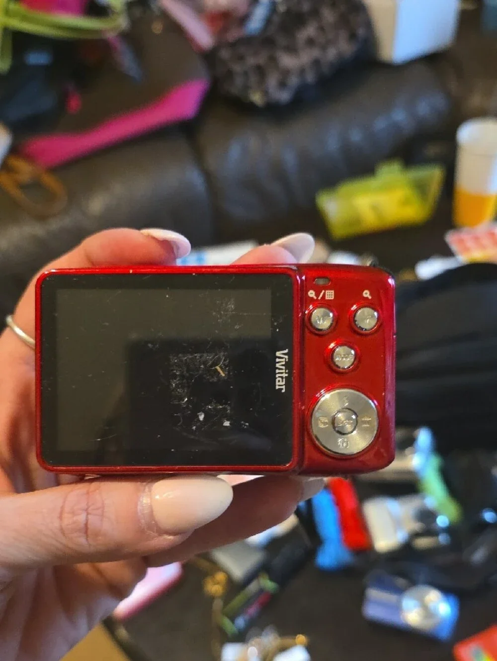 Red- Portable Point & ShootVivitar ViviCam F128 Red DigiCam